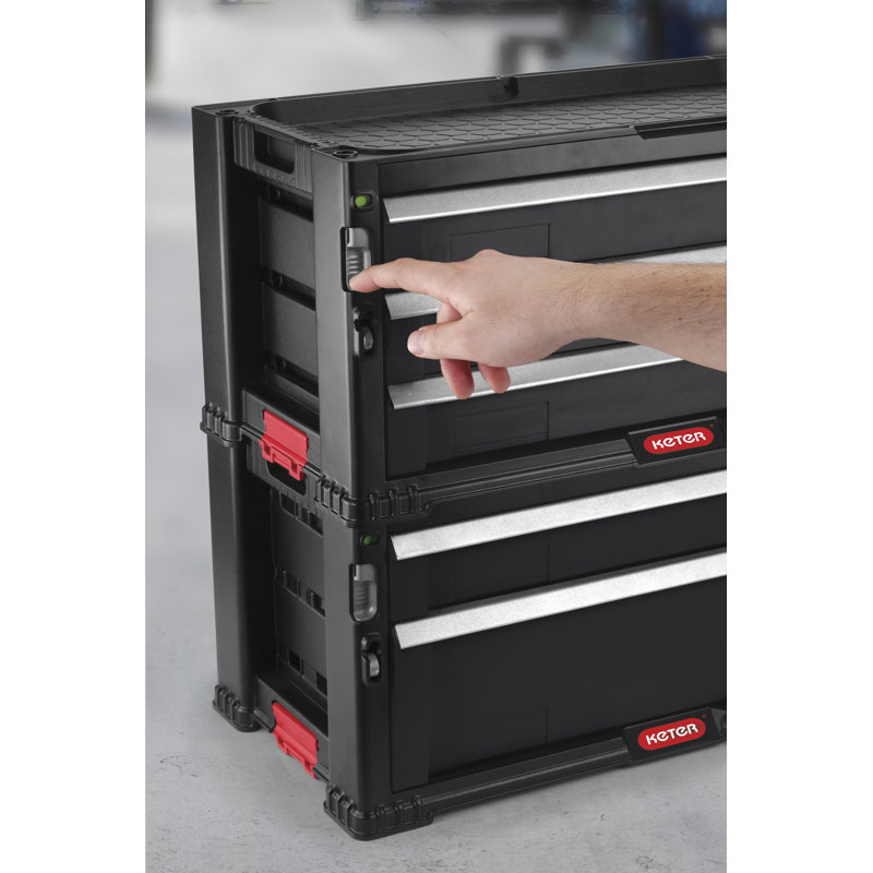 Keter 240762 5 Drawer Modular Garage Tool Organizer Black